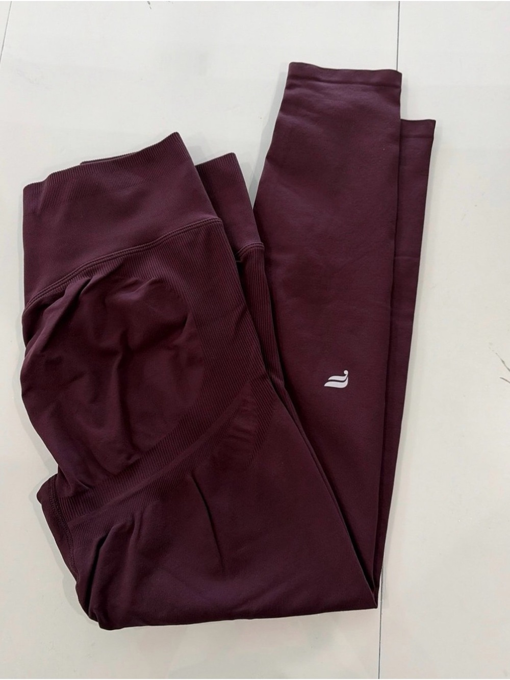 Fabletics High-Rise Seamless Leggings in Deep Wine/ox blood color